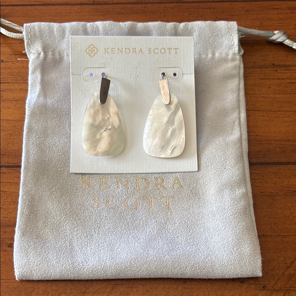 Kendra Scott White and Silver Earrings